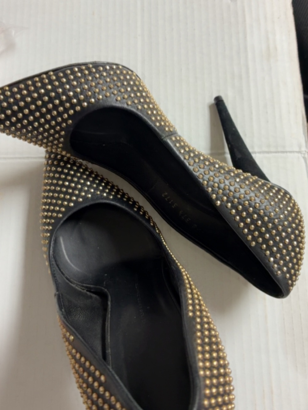 Giuseppe Black Studded High Heel Pumps